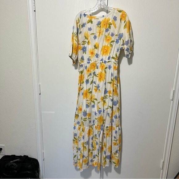 Billabong Lost In Love White and Yellow Maxi Dress Sz M NWT - Picture 3 of 8